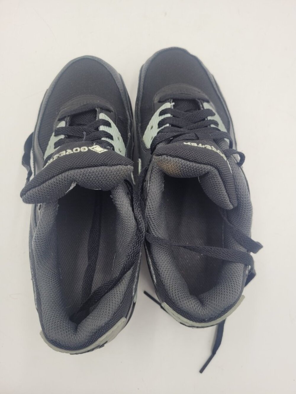 Nike Air Max 90 Black Gray Green Sneaker Unisex Kids 5Y EU 37.5 Flat Athletic - Picture 12 of 13